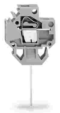 Through-panel terminal block; modular; wire-wrap pin 1 x 1 mm; 1-pole; for plate thickness 1.5 mm; gray