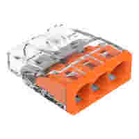 COMPACT PUSH WIRE® connector for junction boxes; 3-conductor; transparent housing; orange face