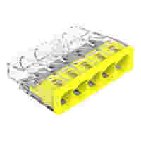 COMPACT PUSH WIRE® connector for junction boxes; 5-conductor; transparent housing; yellow face