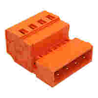 Male connector; 4-pole; Pin spacing 5.08 mm ; orange