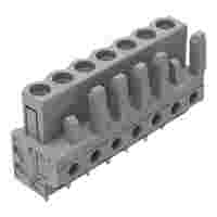 THT female header; straight; Pin spacing 5 mm; 7-pole; 0.6 x 1.0 mm solder pin; gray
