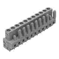 THT female header; straight; Pin spacing 5 mm; 11-pole; 0.6 x 1.0 mm solder pin; gray