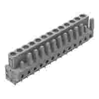 THT female header; straight; Pin spacing 5 mm; 13-pole; 0.6 x 1.0 mm solder pin; gray