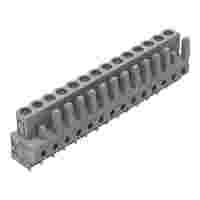 THT female header; straight; Pin spacing 5 mm; 14-pole; 0.6 x 1.0 mm solder pin; gray