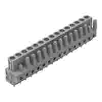 THT female header; straight; Pin spacing 5 mm; 15-pole; 0.6 x 1.0 mm solder pin; gray