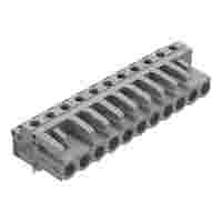 THT female header; angled; Pin spacing 5 mm; 11-pole; 0.6 x 1.0 mm solder pin; gray