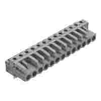 THT female header; angled; Pin spacing 5 mm; 13-pole; 0.6 x 1.0 mm solder pin; gray