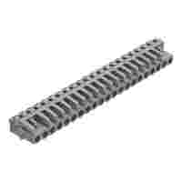 THT female header; angled; Pin spacing 5 mm; 21-pole; 0.6 x 1.0 mm solder pin; gray