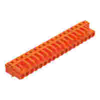 THT female header; angled; Pin spacing 5.08 mm; 18-pole; 0.6 x 1.0 mm solder pin; orange