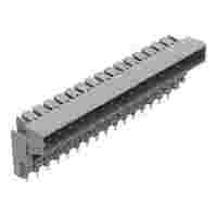 THT male header for double-deck assembly; 1.0 x 1.0 mm solder pin; angled; Pin spacing 5 mm; 16-pole; gray