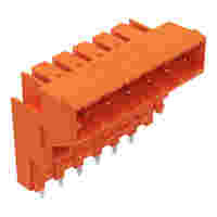 THT male header for double-deck assembly; 1.0 x 1.0 mm solder pin; angled; Pin spacing 5.08 mm; 6-pole; orange