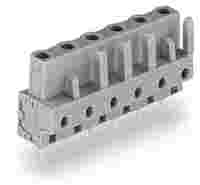THT female header; straight; Pin spacing 7.5 mm; 12-pole; 0.6 x 1.0 mm solder pin; gray