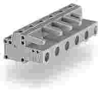 THT female header; angled; Pin spacing 7.5 mm; 7-pole; 0.6 x 1.0 mm solder pin; gray