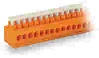 PCB terminal block; push-button; 1.5 mm²; Pin spacing 3.81 mm; 4-pole; Push-in CAGE CLAMP®; orange