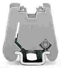 Screwless end stop; 6 mm wide; for WMB markers; gray