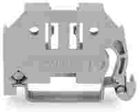 Screwless end stop; 6 mm wide; for DIN-rail 35 x 15 and 35 x 7.5; gray