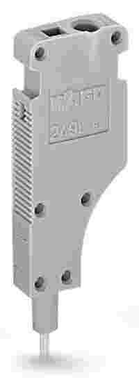 L-type test plug module; modular; with spring-loaded contact pin; Center module; 1,50 mm²; gray