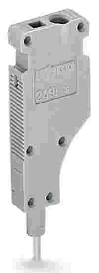 L-type end module; modular; with rigid contact pin; End module; 1,50 mm²; gray