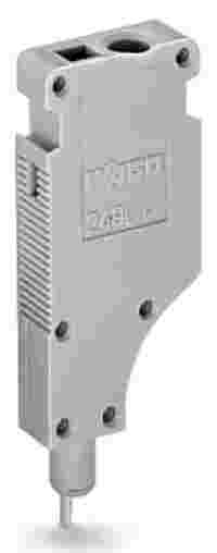 L-type test plug module; modular; with spring-loaded contact pin; Center module; 2,50 mm²; gray