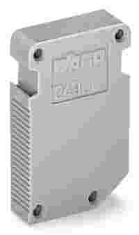 L-type spacer module; modular; e.g., bridging commoned terminal blocks; gray