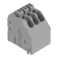 PCB terminal block; push-button; 0.5 mm²; Pin spacing 2.54 mm; 3-pole; Push-in CAGE CLAMP®; gray