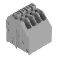 PCB terminal block; push-button; 0.5 mm²; Pin spacing 2.5 mm; 4-pole; Push-in CAGE CLAMP®; gray