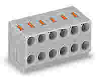 2-conductor female connector; push-button; PUSH WIRE®; 0.8 mm Ø; Pin spacing 3.5 mm; 9-pole; for solder pin strip; gray