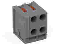 2-conductor female connector; push-button; PUSH WIRE®; 0.8 mm Ø; Pin spacing 3.5 mm; 2-pole; for individual solder pins; for KNX; 0,50 mm²; gray