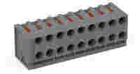 2-conductor female connector; push-button; PUSH WIRE®; 0.8 mm Ø; Pin spacing 3.5 mm; 9-pole; for individual solder pins; for KNX; 0,50 mm²; gray
