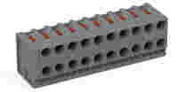 2-conductor female connector; push-button; PUSH WIRE®; 0.8 mm Ø; Pin spacing 3.5 mm; 10-pole; for individual solder pins; for KNX; 0,50 mm²; gray