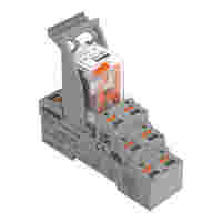 Relay module; Nominal input voltage: 115 VAC; 2 changeover contacts; Limiting continuous current: 6 A; with manual operation; Set of relay socket and elementary relay; Yellow status indicator; Module width: 27 mm