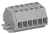 WAGO 2-conductor terminal strip; without push-buttons; with fixing flanges; 6-pole; for screw or similar mounting types; Fixing hole 3.2 mm Ø; 1.5 mm²; CAGE CLAMP®; gray