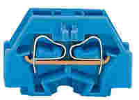 WAGO 2-conductor terminal block; without push-buttons; with fixing flange; 1-pole; for screw or similar mounting types; Fixing hole 3.2 mm Ø; 1.5 mm²; CAGE CLAMP®; blue