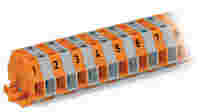 WAGO 2-conductor terminal strip; without push-buttons; with fixing flanges; 40-pole; for screw or similar mounting types; Fixing hole 3.2 mm Ø; 1.5 mm²; CAGE CLAMP®; 1,50 mm²; multicoloured