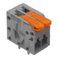 PCB terminal block; Push-in CAGE CLAMP® with operating lever; 26 – 14 AWG ; Pin spacing 3.5 mm; 2-pole; side entry; gray