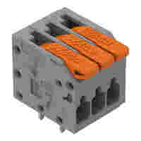 PCB terminal block; Push-in CAGE CLAMP® with operating lever; 26-14 AWG; Pin spacing 3.5 mm; 3-pole; side entry; gray