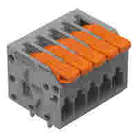 PCB terminal block; Push-in CAGE CLAMP® with operating lever; 26-14 AWG; Pin spacing 3.5 mm; 5-pole; side entry; gray