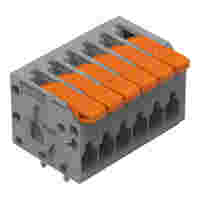 PCB terminal block; Push-in CAGE CLAMP® with operating lever; 26-14 AWG; Pin spacing 3.5 mm; 6-pole; side entry; gray