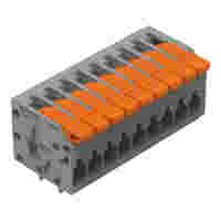 PCB terminal block; Push-in CAGE CLAMP® with operating lever; 26-14 AWG; Pin spacing 3.5 mm; 9-pole; side entry; gray