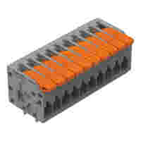 PCB terminal block; Push-in CAGE CLAMP® with operating lever; 26-14 AWG; Pin spacing 3.5 mm; 10-pole; side entry; gray