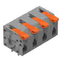 PCB terminal block; lever; 1.5 mm²; Pin spacing 7.5 mm; 4-pole; Push-in CAGE CLAMP®; 1,50 mm²; gray