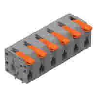 PCB terminal block; lever; 1.5 mm²; Pin spacing 7.5 mm; 6-pole; Push-in CAGE CLAMP®; 1,50 mm²; gray