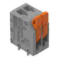 PCB terminal block; Push-in CAGE CLAMP® with operating lever; 26-14 AWG; Pin spacing 3.5 mm; 2-pole; top entry; gray