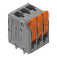 PCB terminal block; Push-in CAGE CLAMP® with operating lever; 26-14 AWG; Pin spacing 3.5 mm; 3-pole; top entry; gray