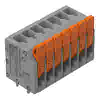 PCB terminal block; Push-in CAGE CLAMP® with operating lever; 26-14 AWG; Pin spacing 3.5 mm; 7-pole; top entry; gray