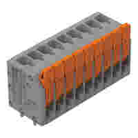 PCB terminal block; Push-in CAGE CLAMP® with operating lever; 26-14 AWG; Pin spacing 3.5 mm; 9-pole; top entry; gray