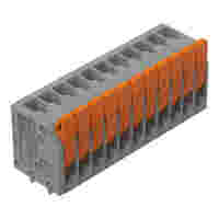 PCB terminal block; Push-in CAGE CLAMP® with operating lever; 26-14 AWG; Pin spacing 3.5 mm; 11-pole; top entry; gray
