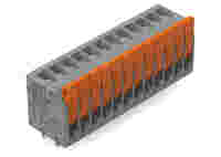 PCB terminal block; lever; 1.5 mm²; Pin spacing 3.5 mm; 14-pole; Push-in CAGE CLAMP®; 1,50 mm²; gray