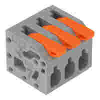 PCB terminal block; lever; 2.5 mm²; Pin spacing 5 mm; 3-pole; Push-in CAGE CLAMP®; 2,50 mm²; gray