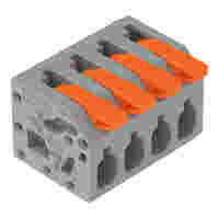 PCB terminal block; lever; 2.5 mm²; Pin spacing 5 mm; 4-pole; Push-in CAGE CLAMP®; 2,50 mm²; gray